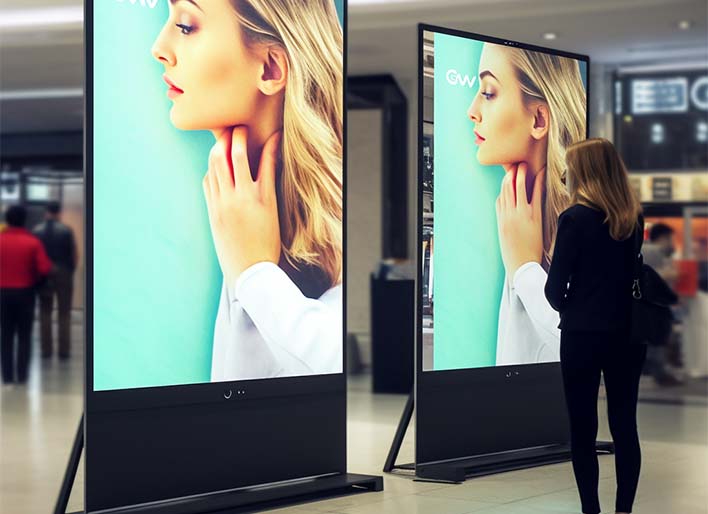 inside mall stand touch