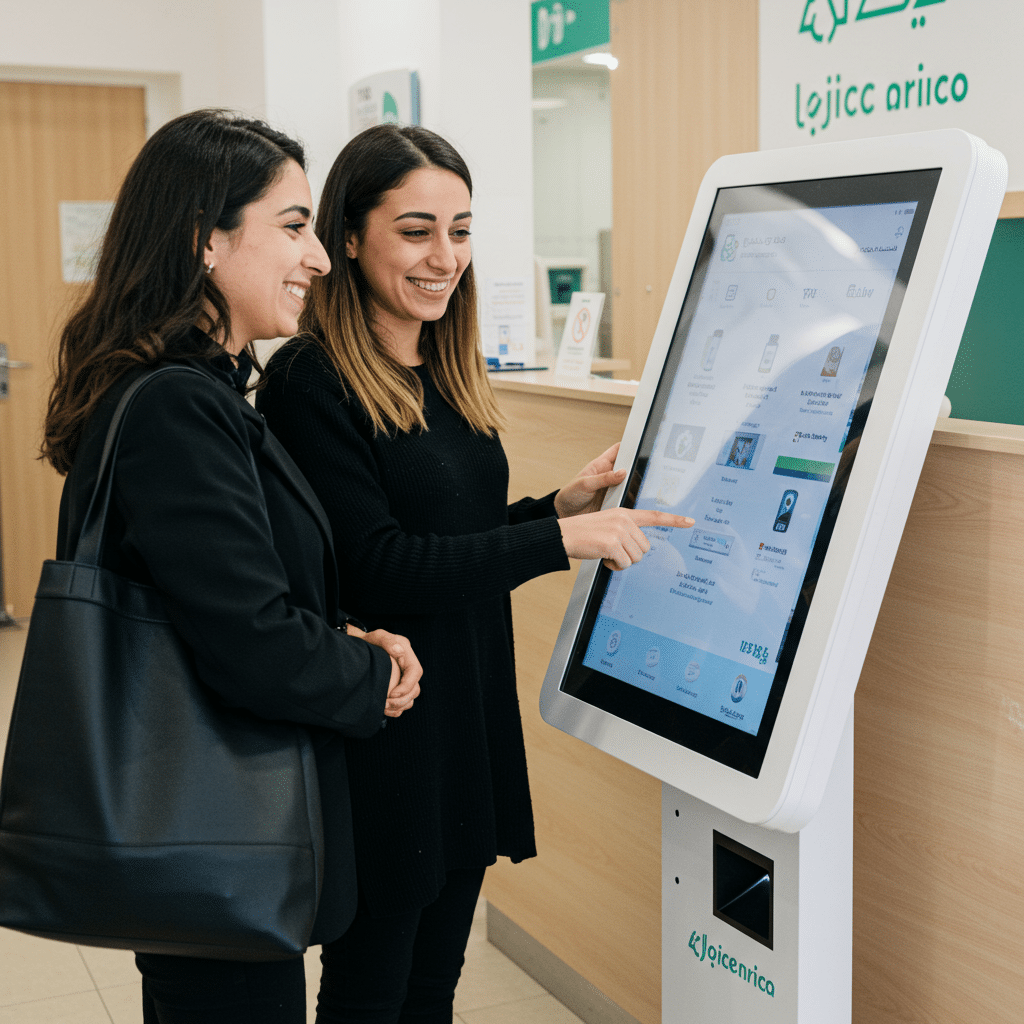 Borne tactile interactive pour clinique