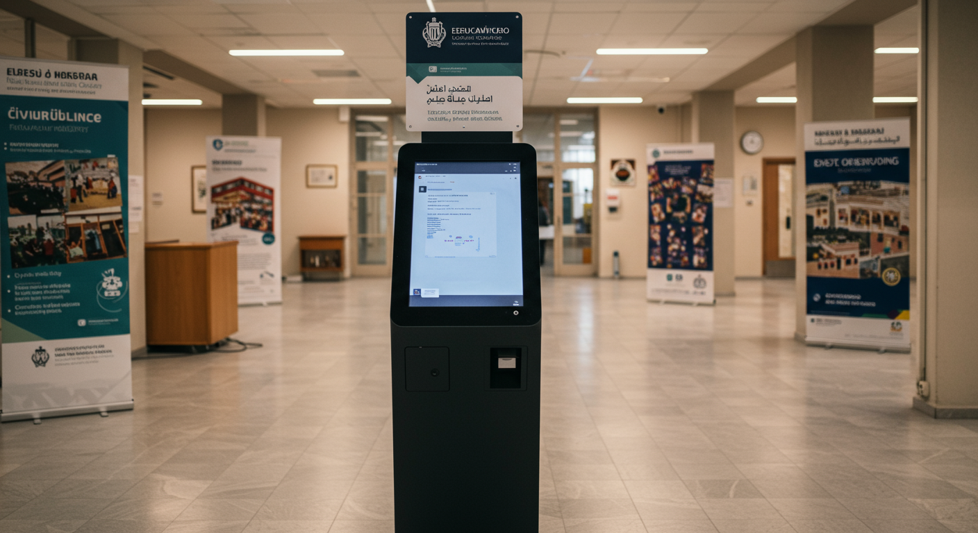 Borne tactile pour informations universitaires