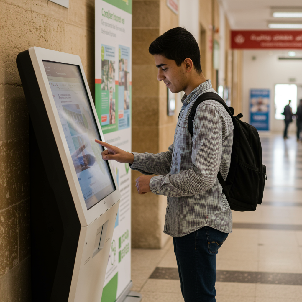 Borne tactile interactive pour orientation scolaire