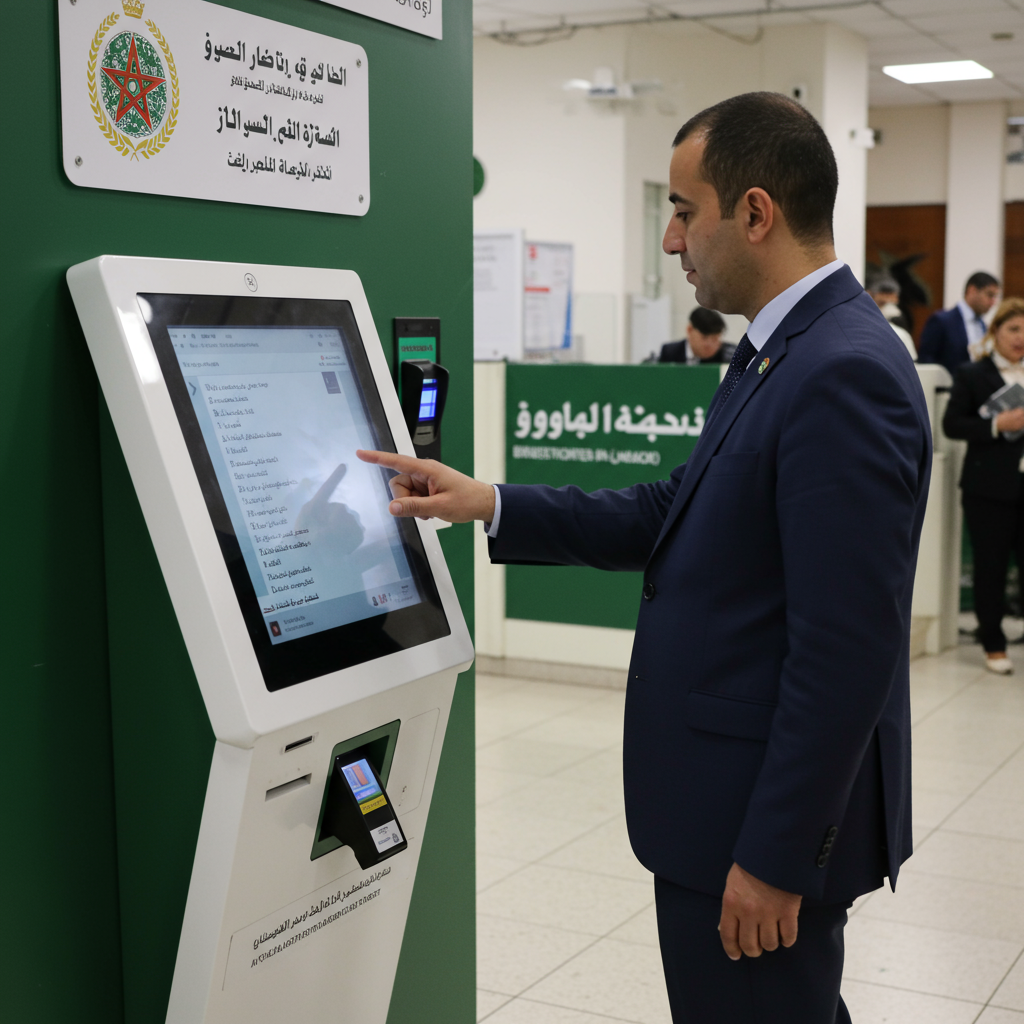 Borne tactile avec système de badging pour administration publique