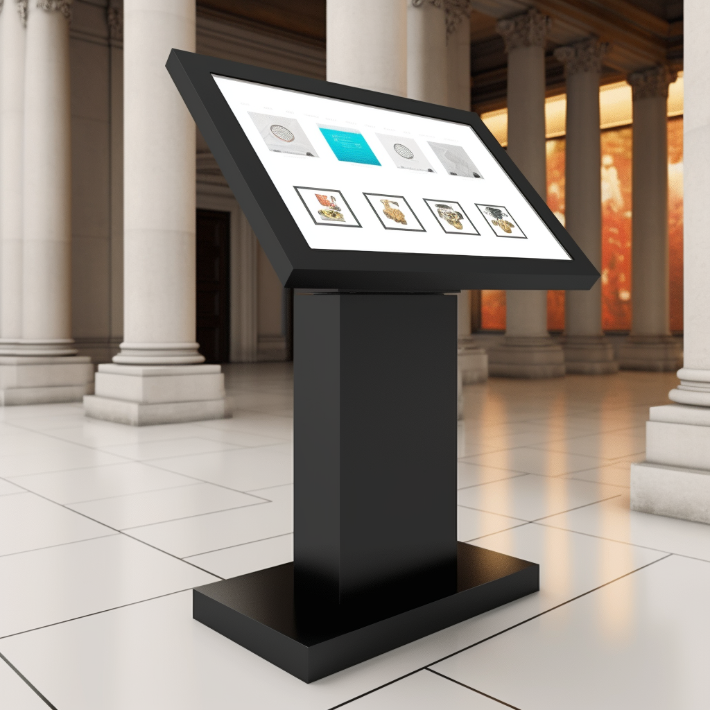 Revendeurs 18 phildrink Touch kiosk in a big museum. 8k hyper realistic ar 1 964301f0 3e45 4411 ad51 59e8aa55912c