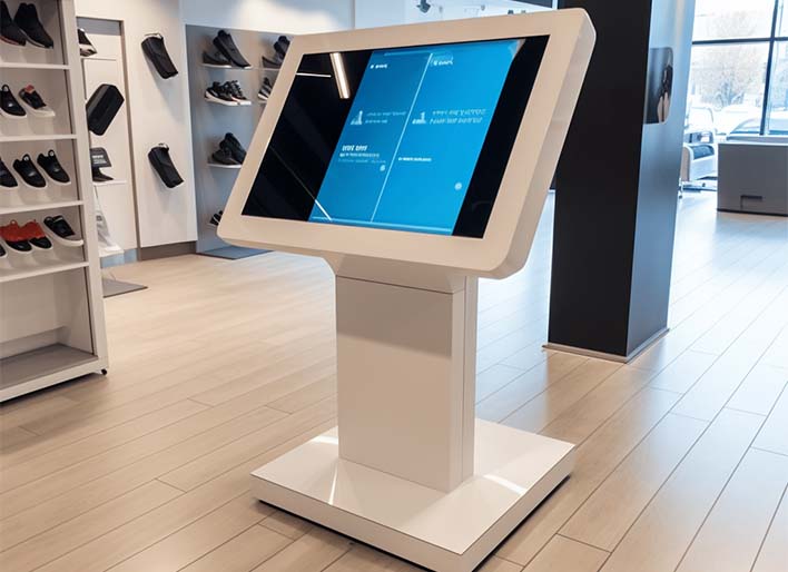 Le futur du shopping est ici : ce pupitre tactile dans le magasin crée une interaction immersive entre les clients et les produits.