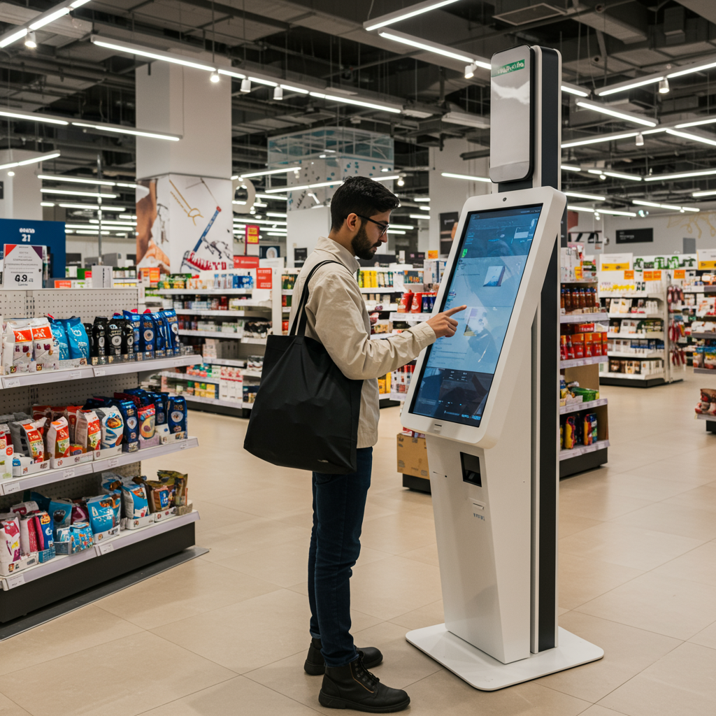 Borne tactile interactive pour supermarché Borne tactile interactive pour supermarché
