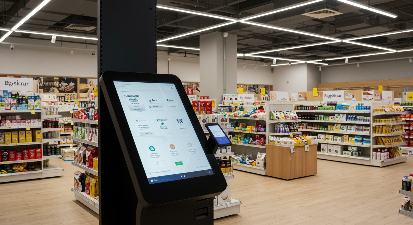 Borne tactile pour points de vente en grande distribution Borne tactile pour points de vente en grande distribution