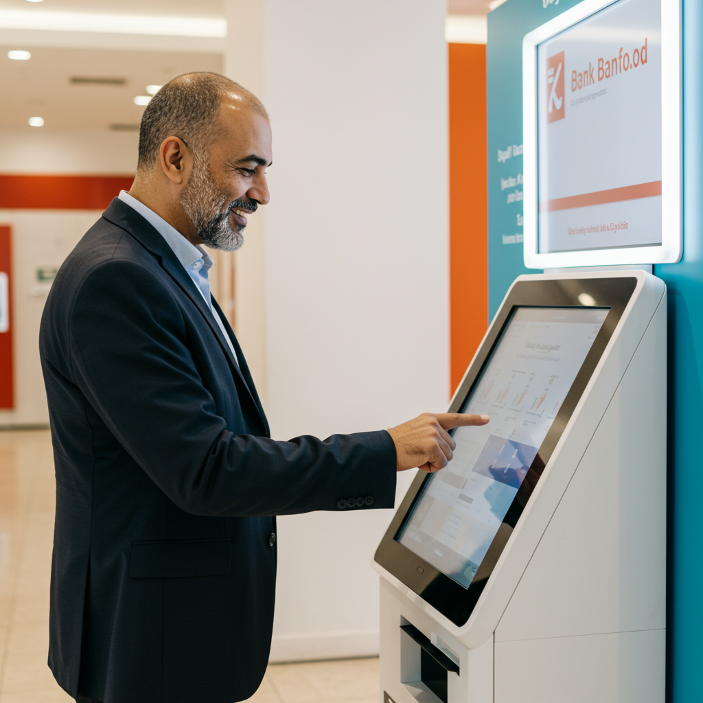 Borne tactile pour services bancaires Borne tactile pour services bancaires