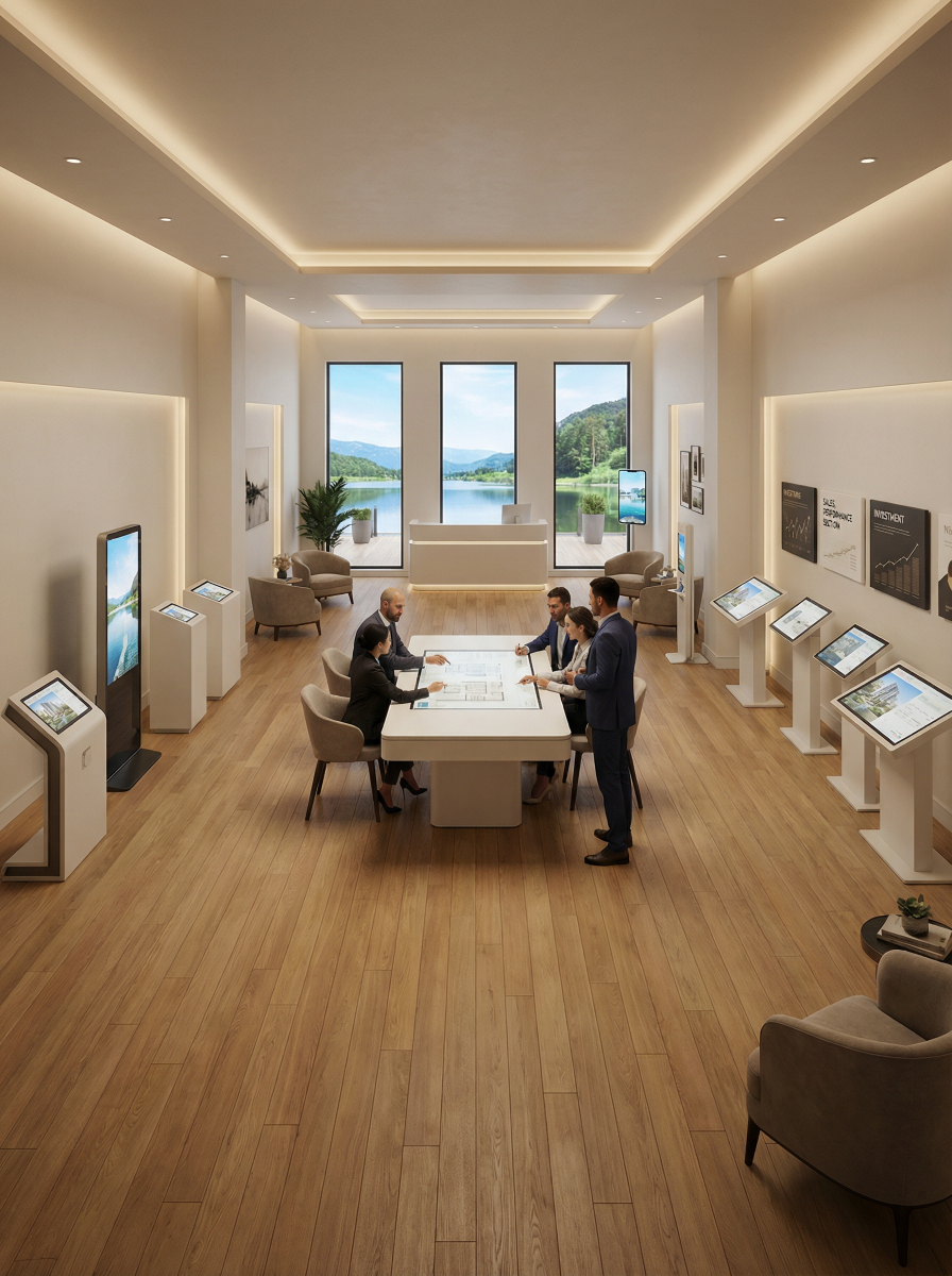 Présentation institutionnelle des technologies interactives en showroom