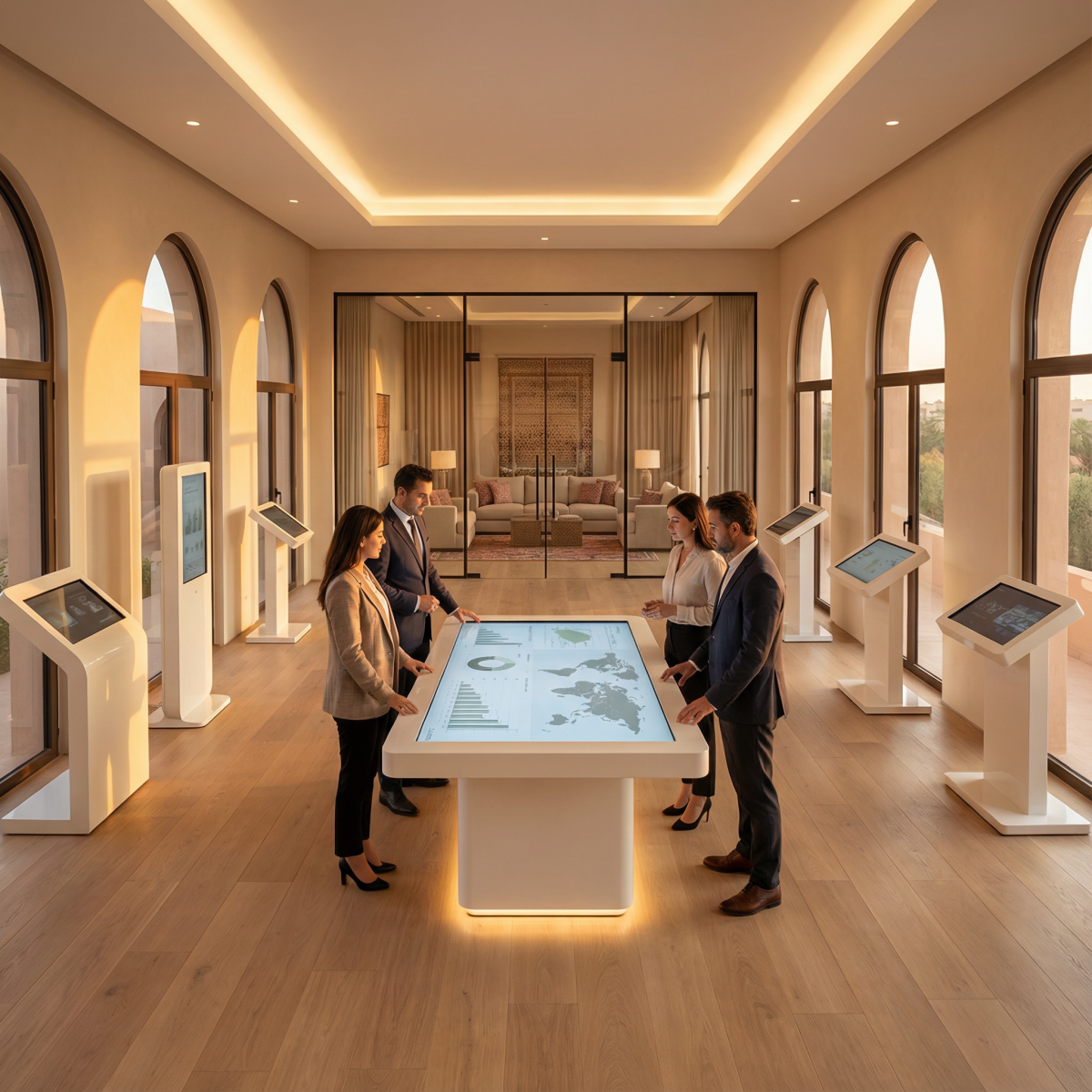 Showroom phygital illustrant la transformation digitale des points de vente