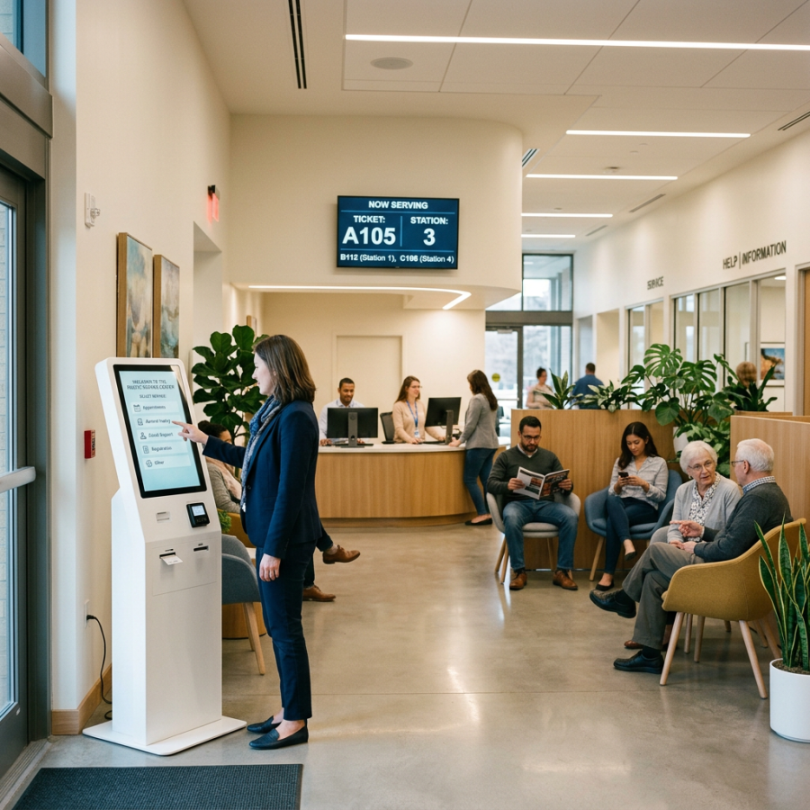 Borne interactive équipée d'un système de ticketing digital