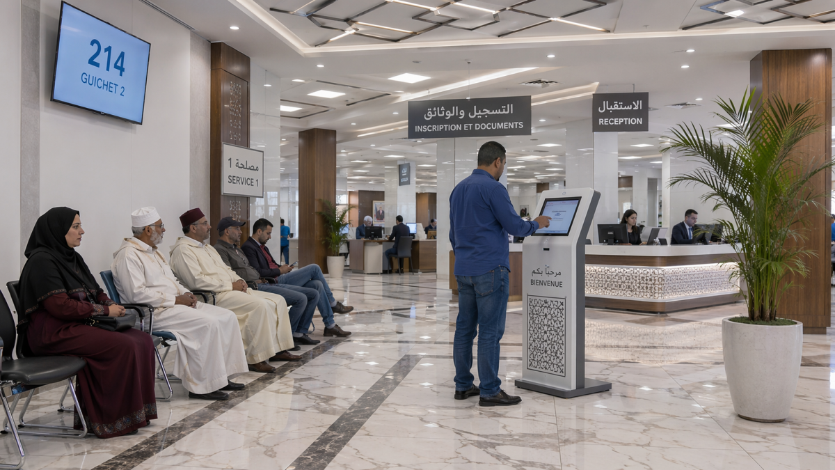 Borne interactive pour gestion des clients