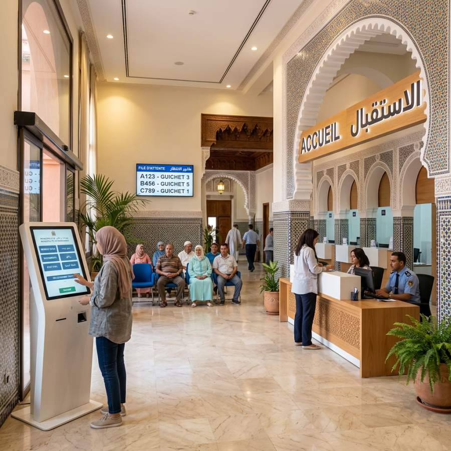 Gestion automatisée des files d'attente avec borne tactile professionnelle