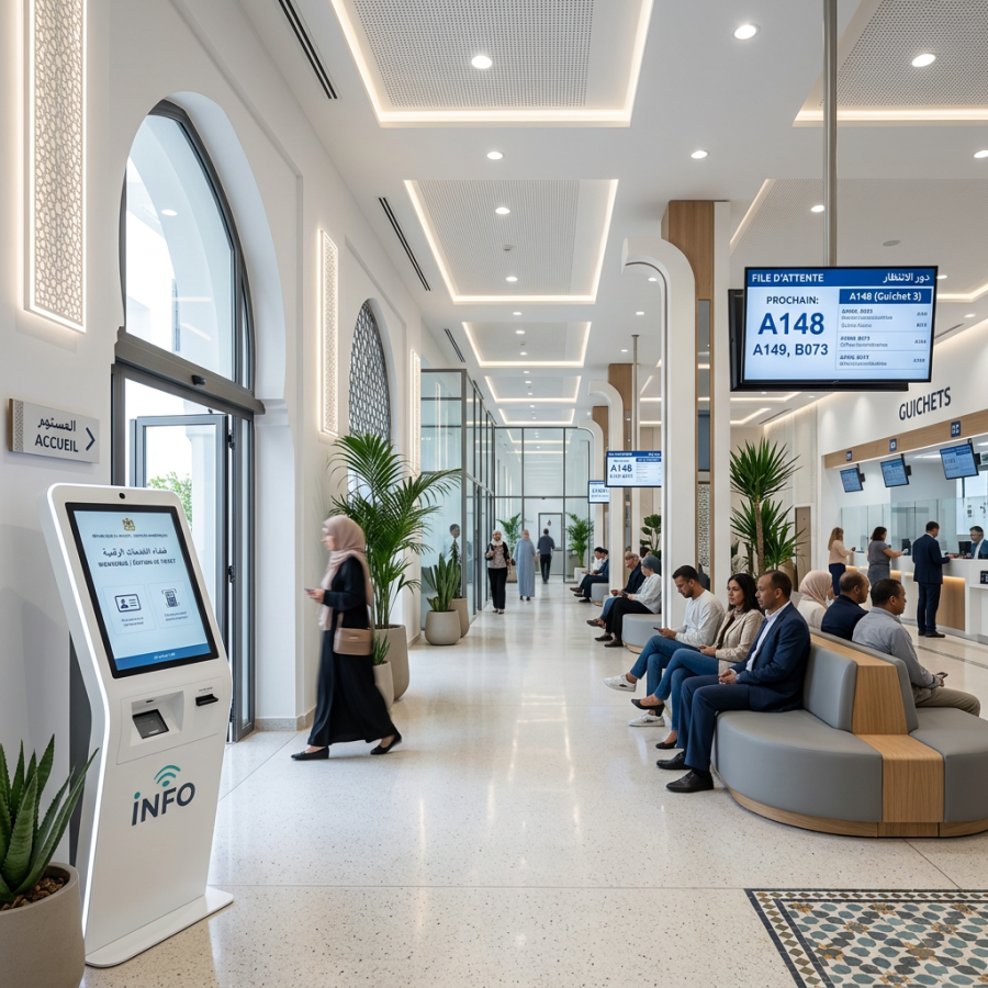 Gestion des files d'attente automatisée avec borne tactile en préfecture