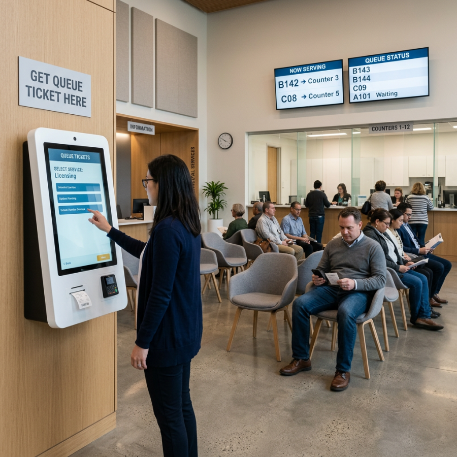 Solution de gestion de flux visiteurs avec borne tactile connectée