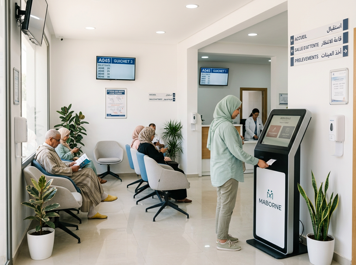 Solution de gestion des files d'attente avec borne interactive au Maroc