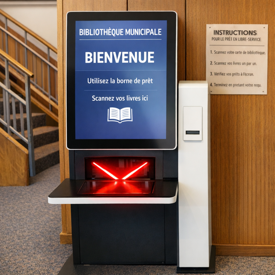 Station autonome de bibliothèque connectée