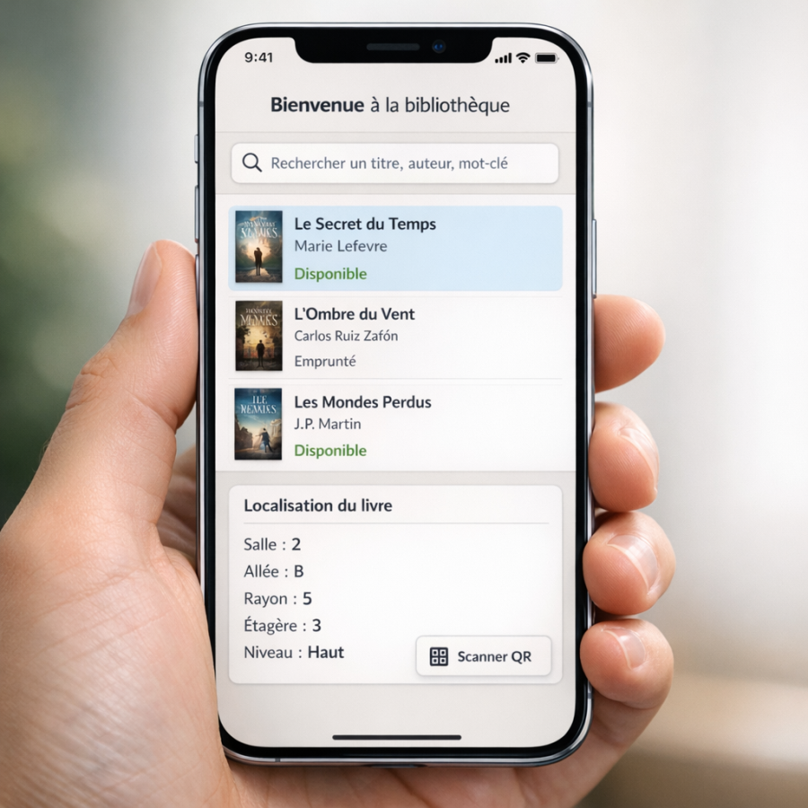 smart library mobile application interface