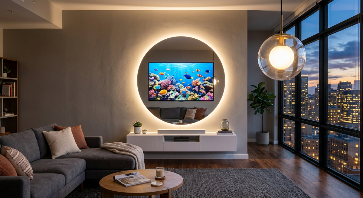 TV miroir élégante combinant miroir décoratif