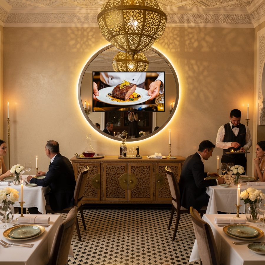 tv miroir Moroccan gastronomic restaurant