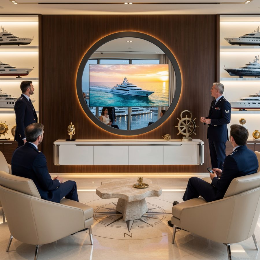 tv miroir luxury yacht showroom