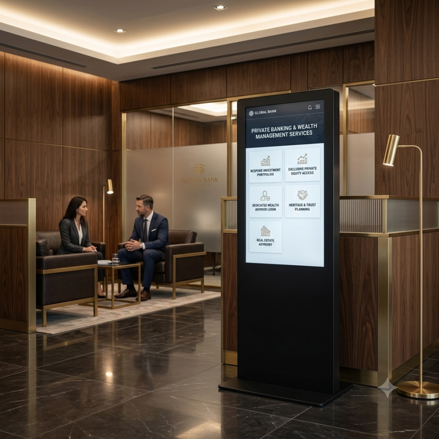 Kiosque tactile design contemporain